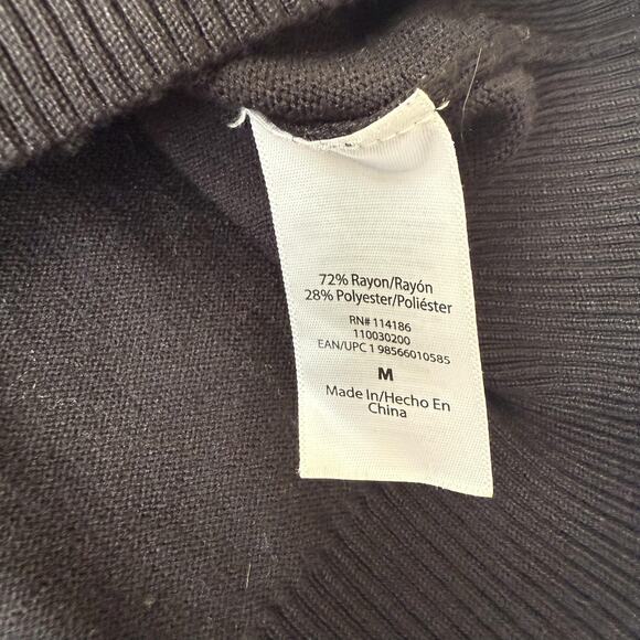 Juicy Couture Sweater Womens Medium Black Crewneck Pullover Logo Spell Out Knit - Picture 4 of 7